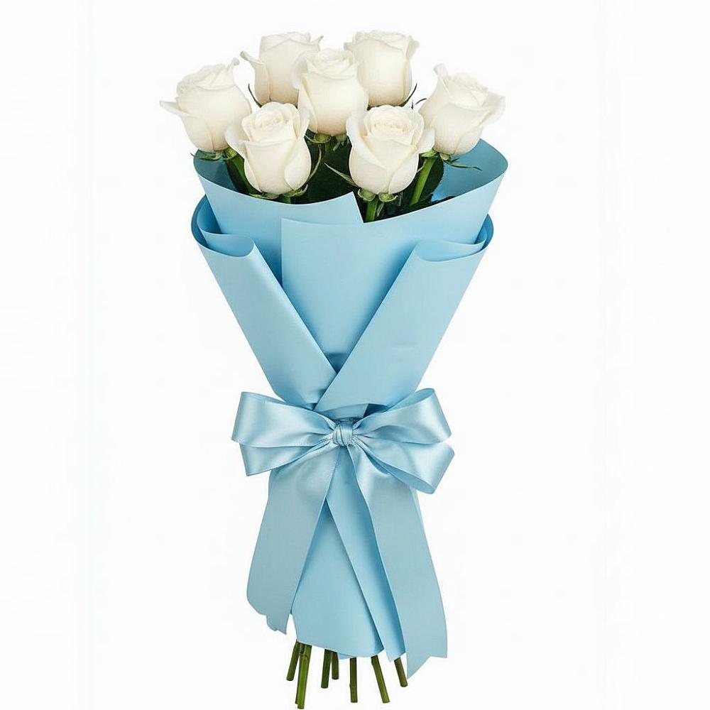 Букет 7 белых роз Проуд в Нехаевской