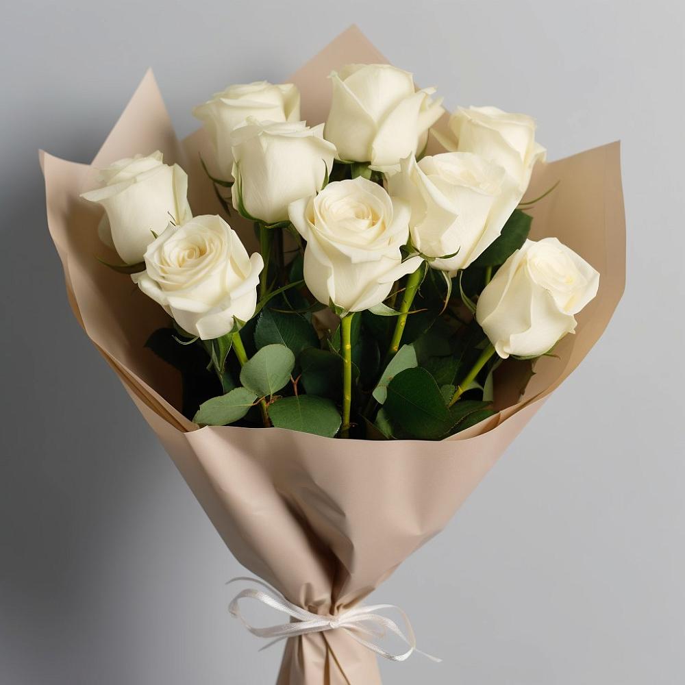 Букет 9 Белых роз Эдлесс Лав в Нехаевской