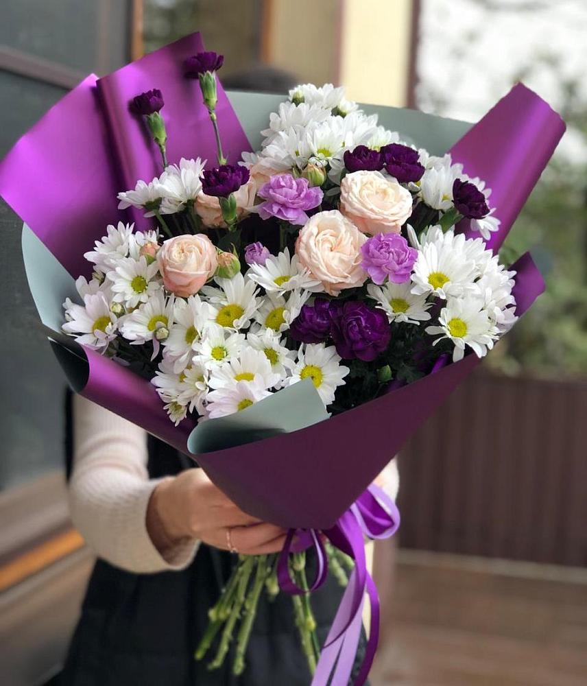 Букет цветов из: Хризантемы, Гвоздики и Розы в Нехаевской