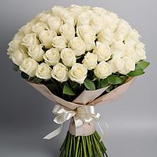 Букет 101 беля роза Белоснежка в Нехаевской