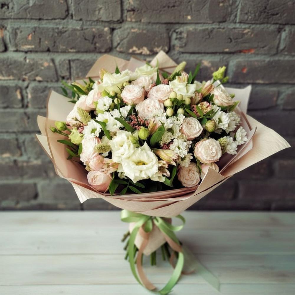Букет цветов из: Альстромерии, Розы и Хризантемы в Нехаевской