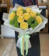 Букет цветов из:  Хризантемы и Розы в Нехаевской