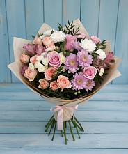 Букет цветов из:  Хризантемы, Розы и Альстромерии в Нехаевской