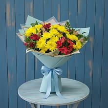 Букет цветов из:  Альстромерии и Хризантемы в Нехаевской